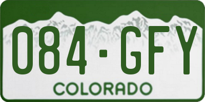 CO license plate 084GFY