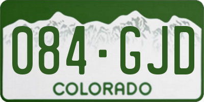 CO license plate 084GJD
