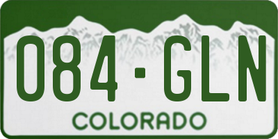 CO license plate 084GLN