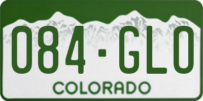 CO license plate 084GLO