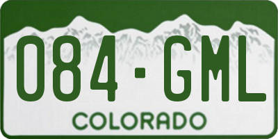 CO license plate 084GML