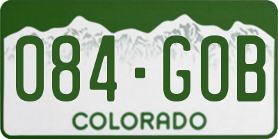 CO license plate 084GOB