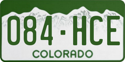 CO license plate 084HCE