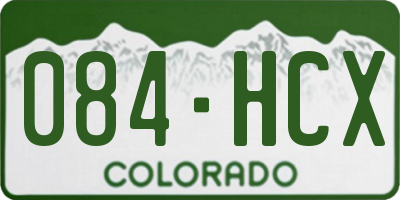 CO license plate 084HCX