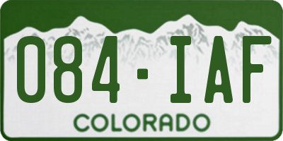 CO license plate 084IAF