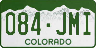 CO license plate 084JMI