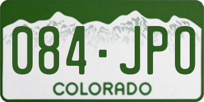 CO license plate 084JPO