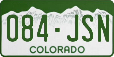 CO license plate 084JSN