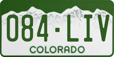 CO license plate 084LIV