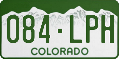 CO license plate 084LPH