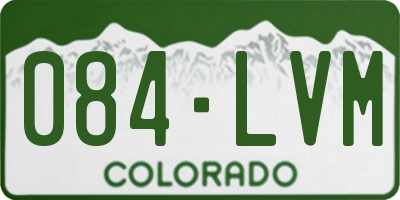 CO license plate 084LVM