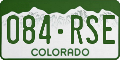 CO license plate 084RSE