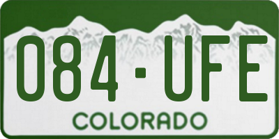 CO license plate 084UFE