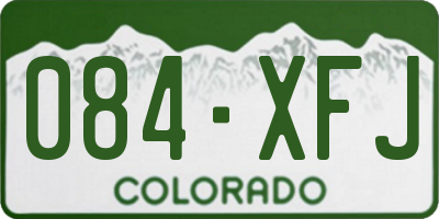 CO license plate 084XFJ