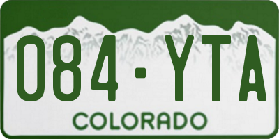 CO license plate 084YTA