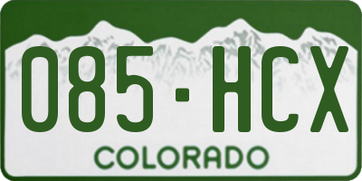 CO license plate 085HCX