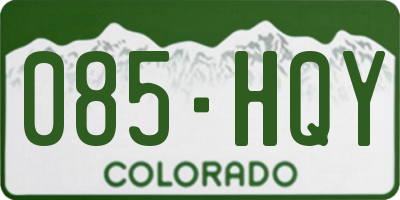 CO license plate 085HQY