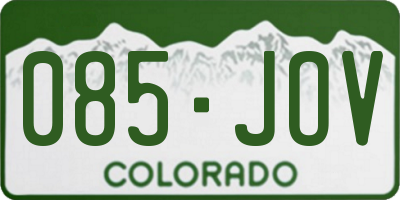 CO license plate 085JOV