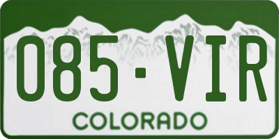 CO license plate 085VIR