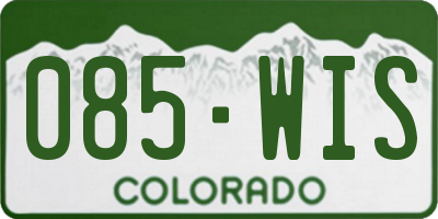 CO license plate 085WIS