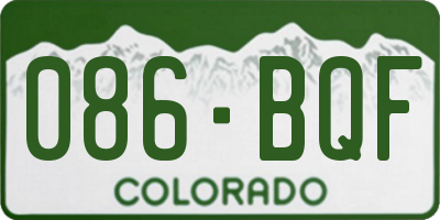 CO license plate 086BQF