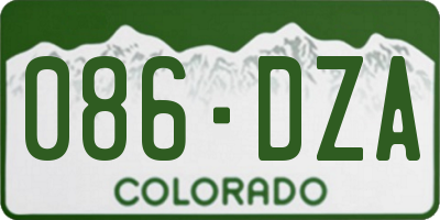 CO license plate 086DZA