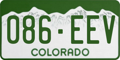 CO license plate 086EEV