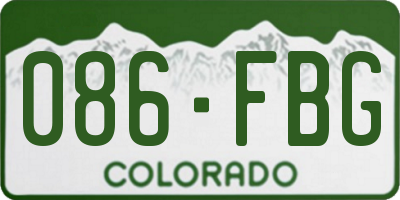 CO license plate 086FBG