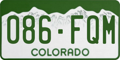 CO license plate 086FQM
