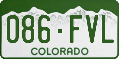 CO license plate 086FVL