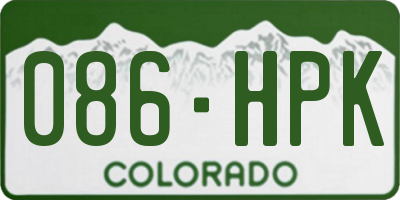 CO license plate 086HPK