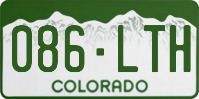 CO license plate 086LTH