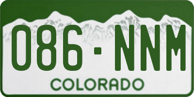 CO license plate 086NNM