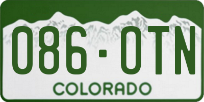 CO license plate 086OTN