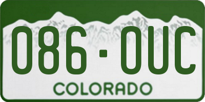 CO license plate 086OUC