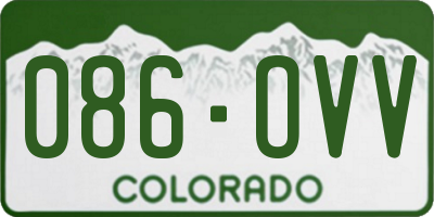 CO license plate 086OVV