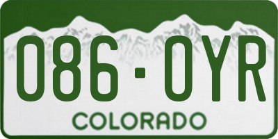 CO license plate 086OYR
