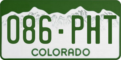 CO license plate 086PHT