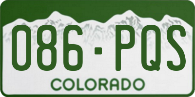 CO license plate 086PQS