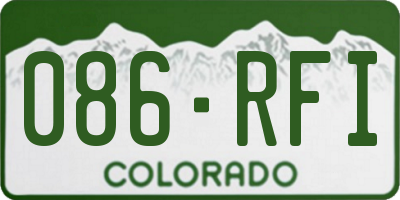 CO license plate 086RFI