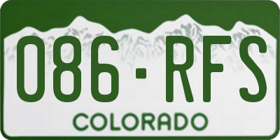 CO license plate 086RFS