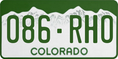 CO license plate 086RHO
