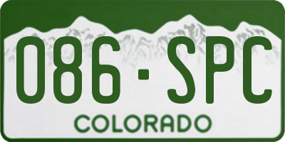 CO license plate 086SPC