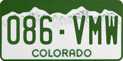 CO license plate 086VMW