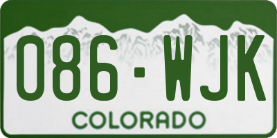 CO license plate 086WJK