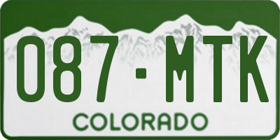 CO license plate 087MTK