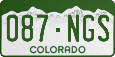 CO license plate 087NGS