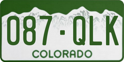 CO license plate 087QLK