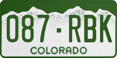 CO license plate 087RBK