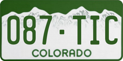 CO license plate 087TIC